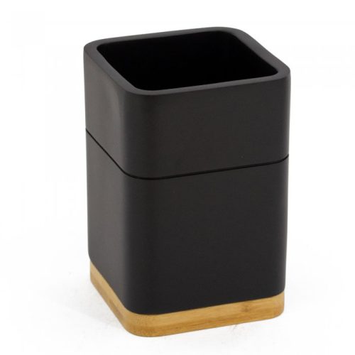 Vaso Porta Cepillo de Dientes Phoenix Black Polyresin